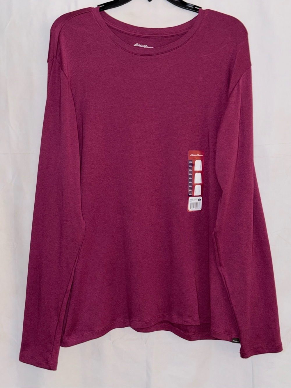 NWT Eddie Bauer Ruby Red Long Sleeve Crewneck Tee Size XXL
